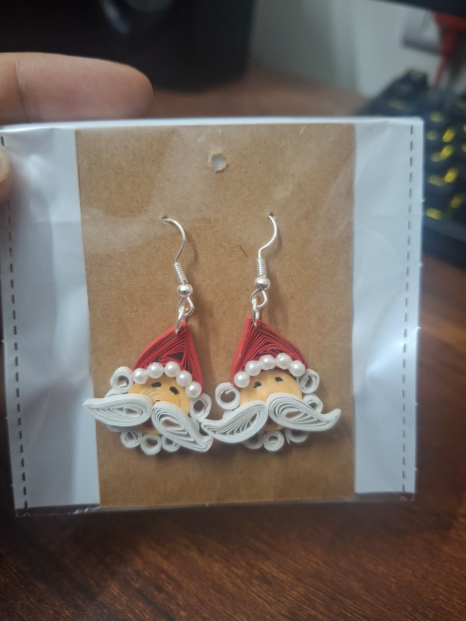 Santa Smile Quilling Earrings