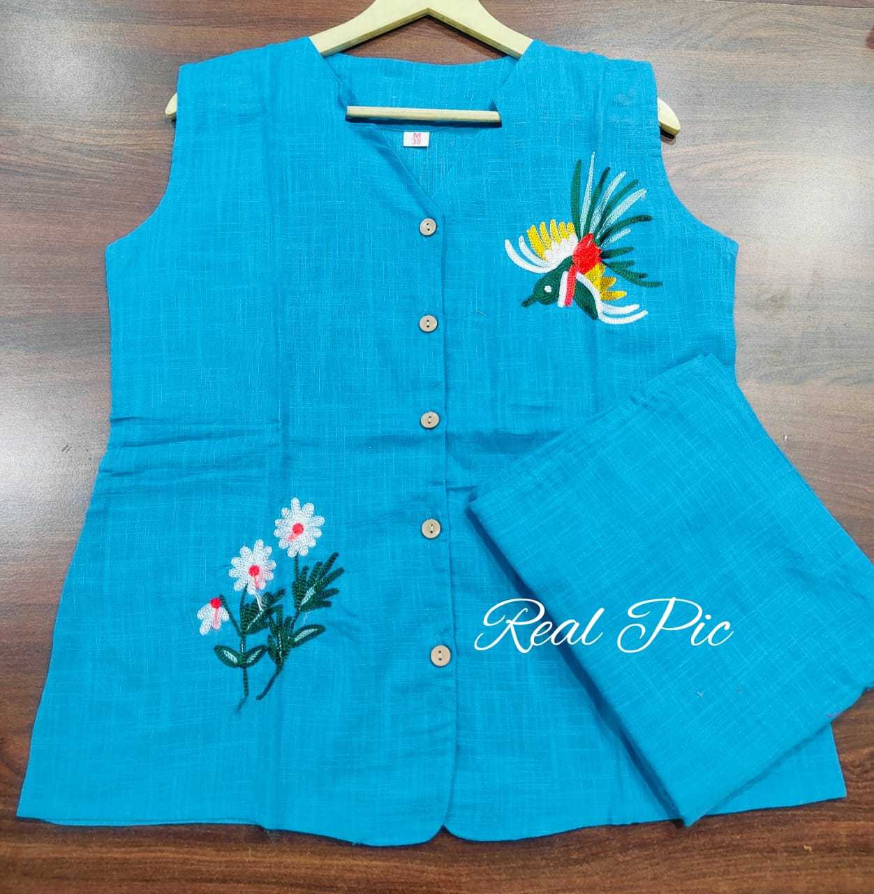 Premium Cotton Slub Coord-Set with Aari Work β Trending & Chic