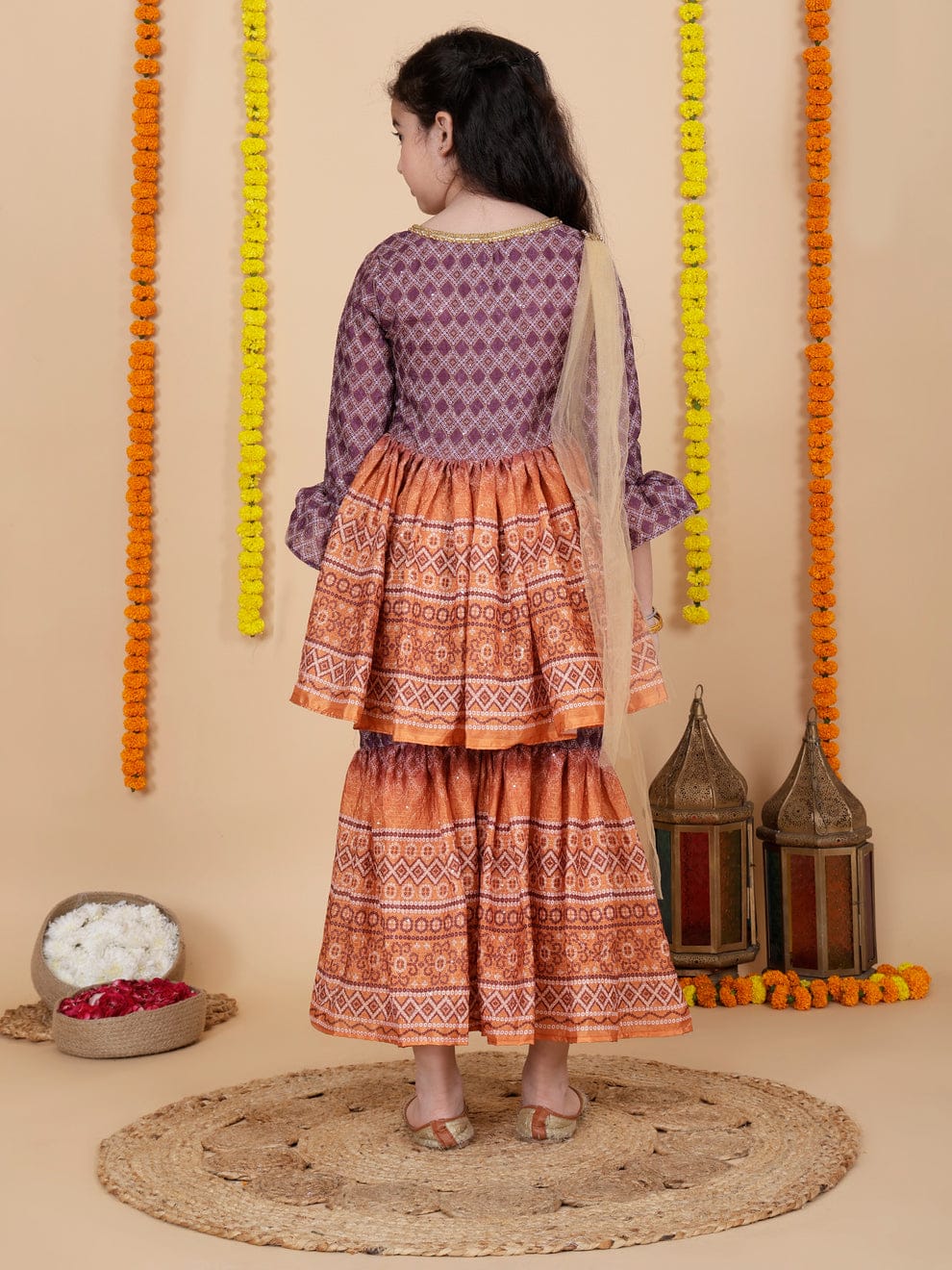 Dreamy Blossom β Organza Kurti & Skirt Set for Girls