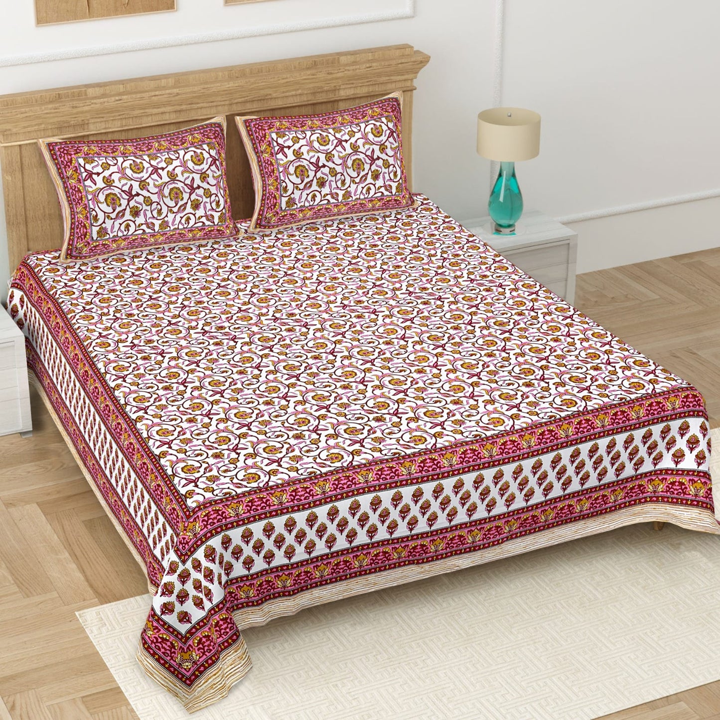 π ECCO 90x100 Queen Size Bedsheet Set β Soft Viscose Cotton Comfort