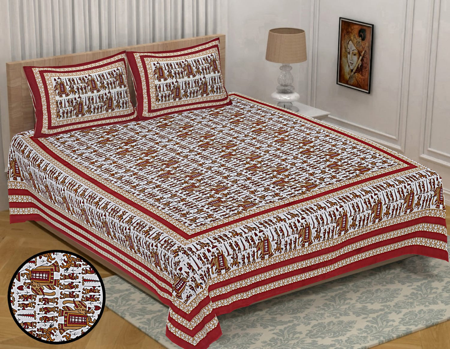 π ECCO 90x100 Queen Size Bedsheet Set β Soft Viscose Cotton Comfort