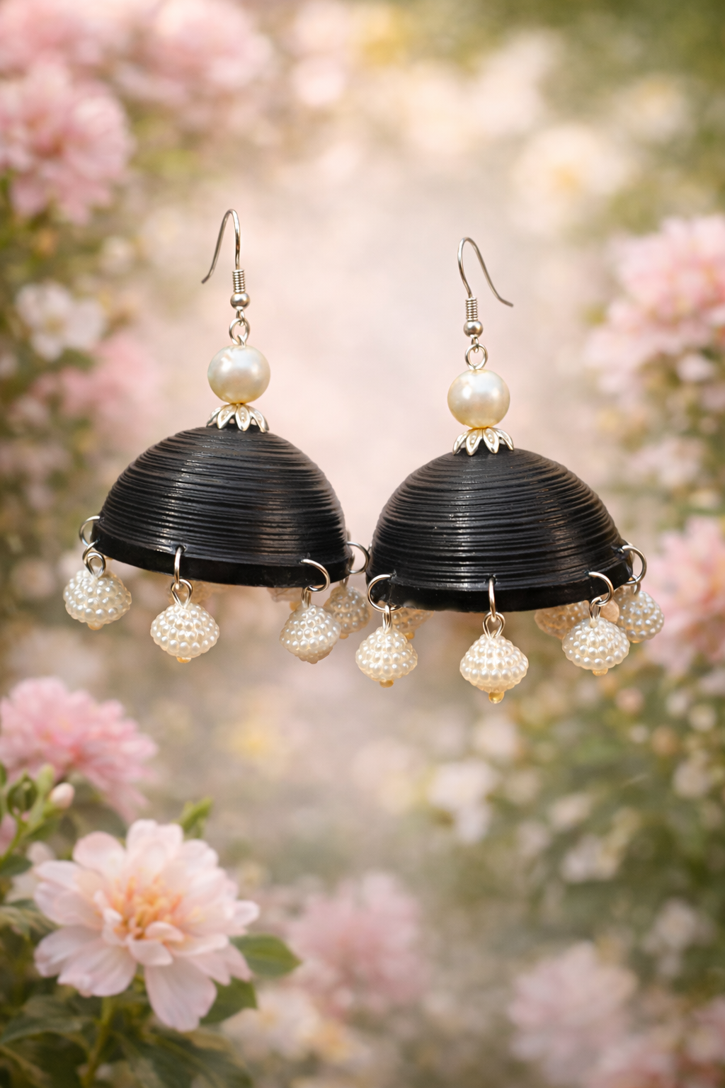 Midnight Pearl Handmade Jhumka