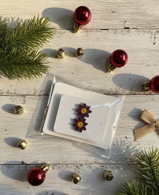 Deep Purple Daisy Studs