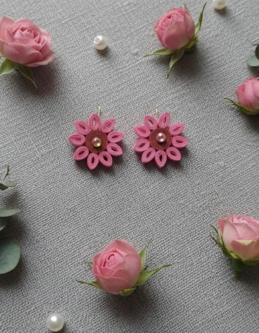 Pink Petal Bloom Studs