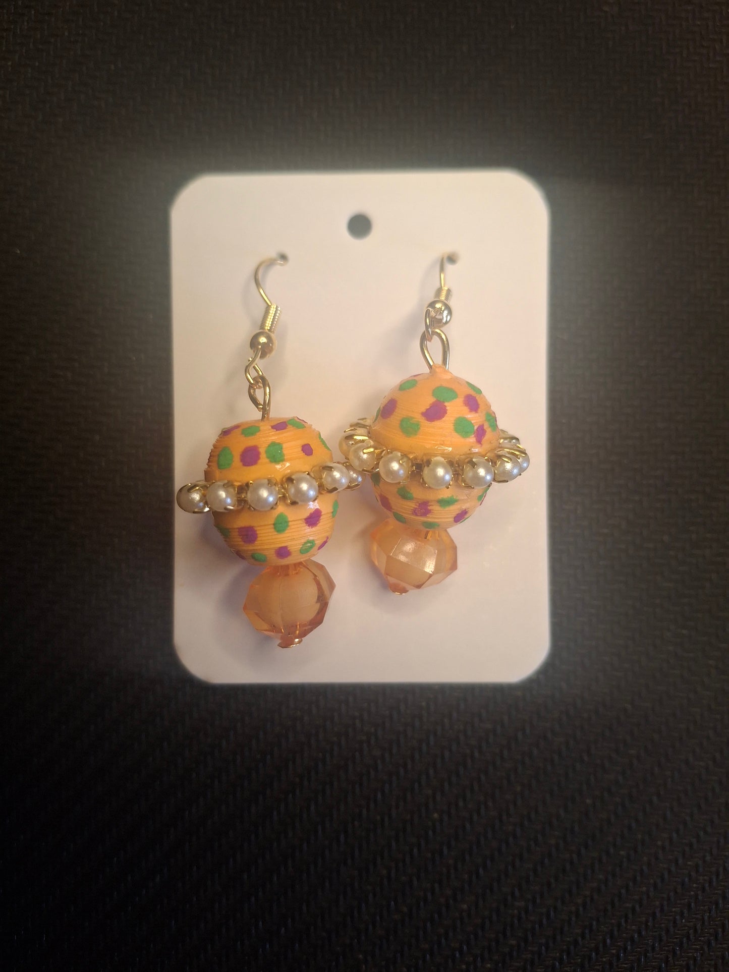 Polka Pearl Potli Quilling Earrings