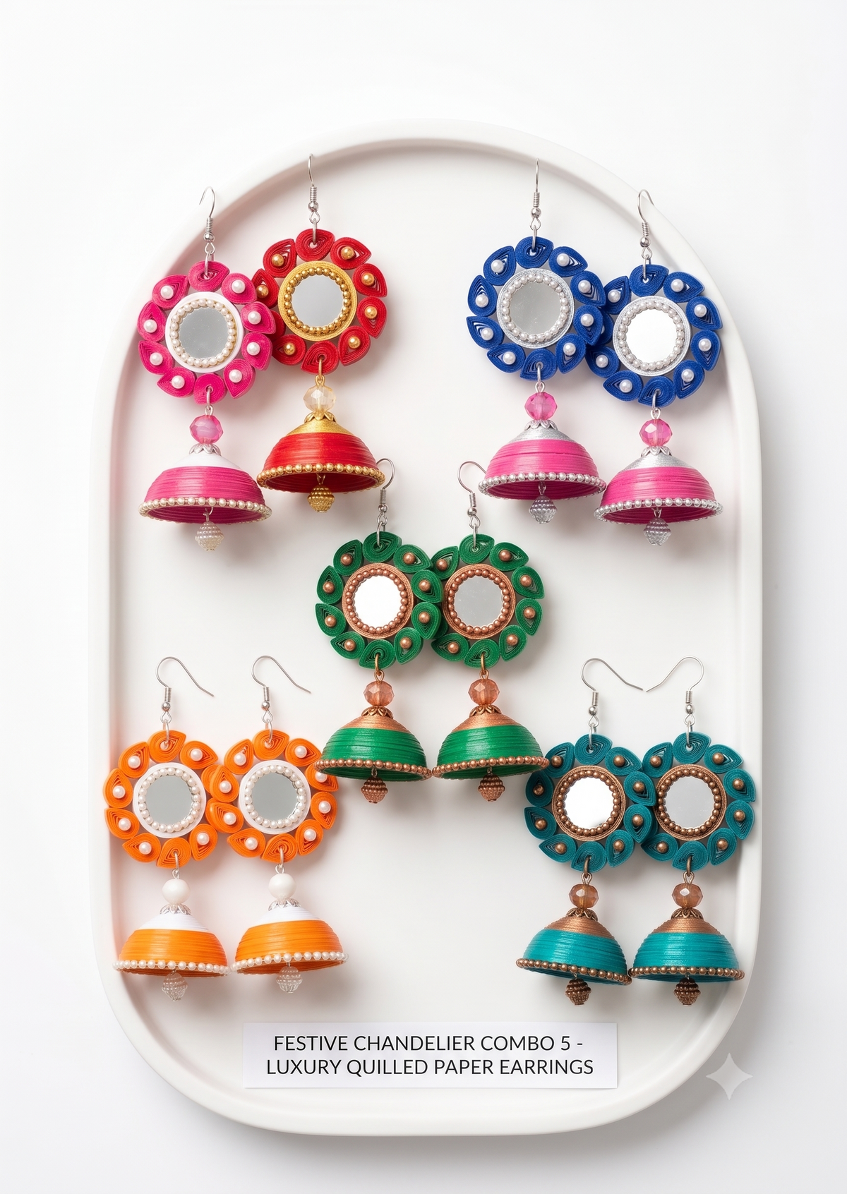 Handmade Paper Quilled Festive Chandelier Combo Set - Combo 5