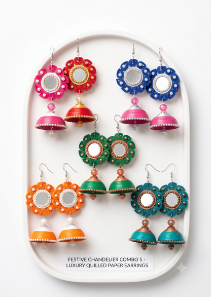 Handmade Paper Quilled Festive Chandelier Combo Set - Combo 5