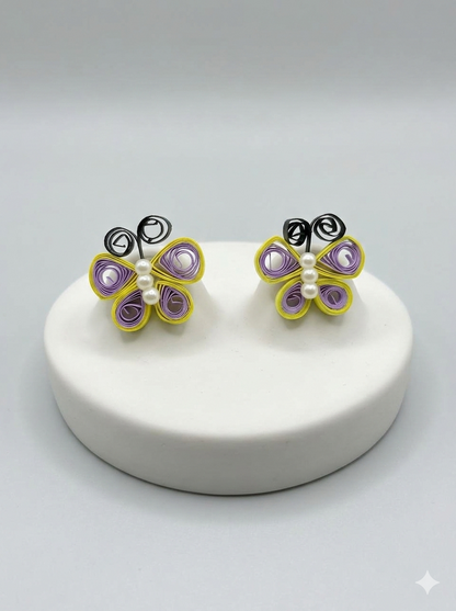 Taanvis-Collections-Handmade-Butterfly-Paper-Quilled-Stud-Earrings