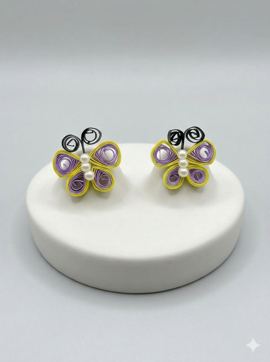 Taanvis-Collections-Handmade-Butterfly-Paper-Quilled-Stud-Earrings