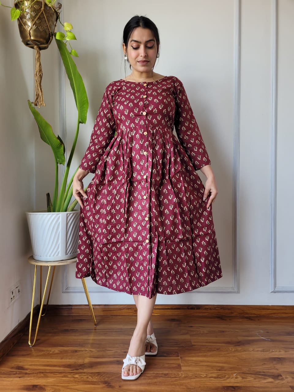 🍁✨ New Exclusive Launch – Bagru Hand-Printed One-Piece Dress ✨🍁