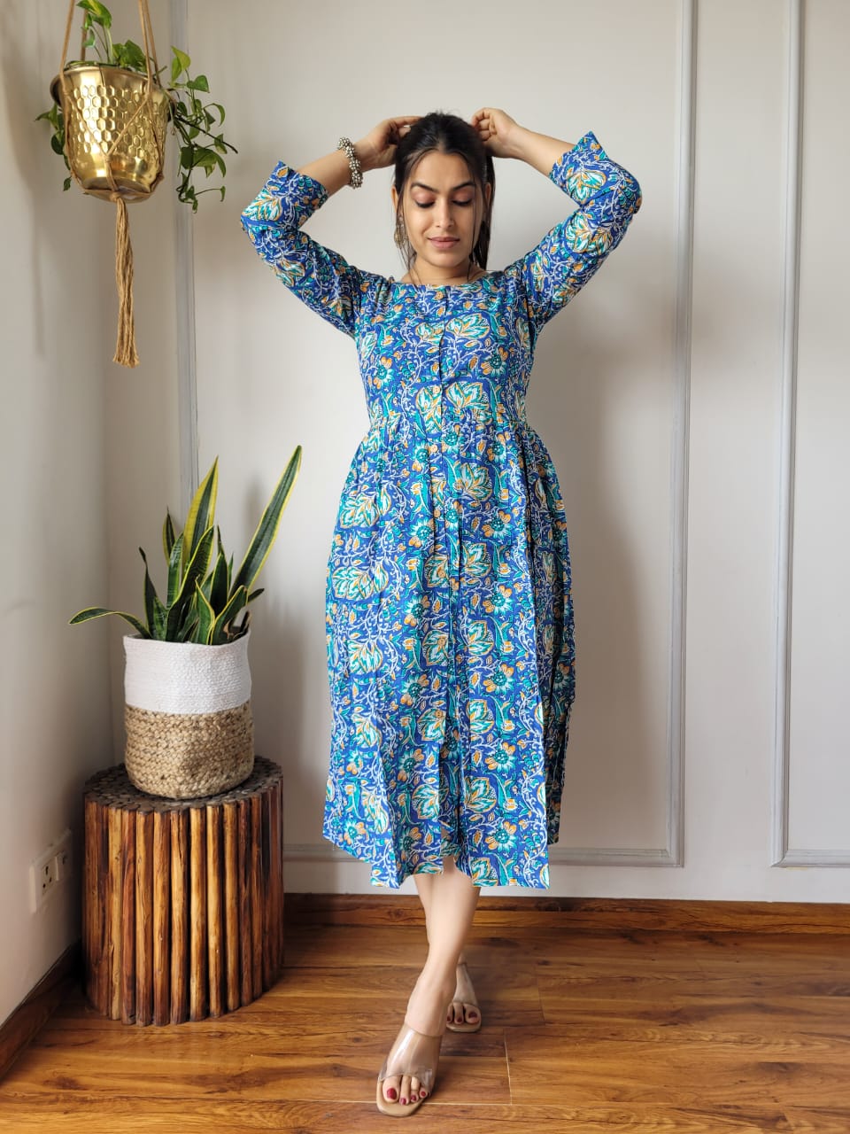 🍁✨ New Exclusive Launch – Bagru Hand-Printed One-Piece Dress ✨🍁