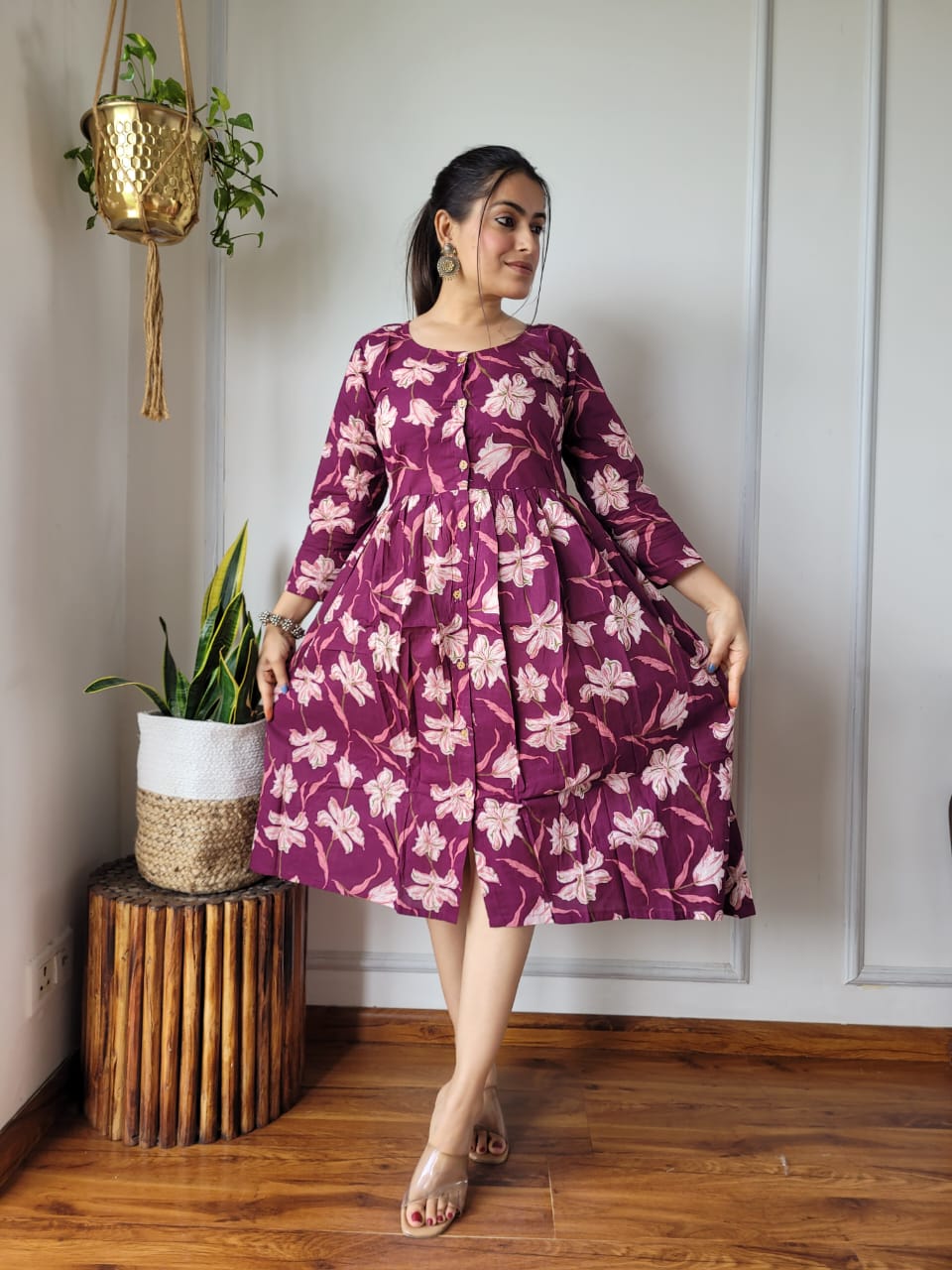 🍁✨ New Exclusive Launch – Bagru Hand-Printed One-Piece Dress ✨🍁