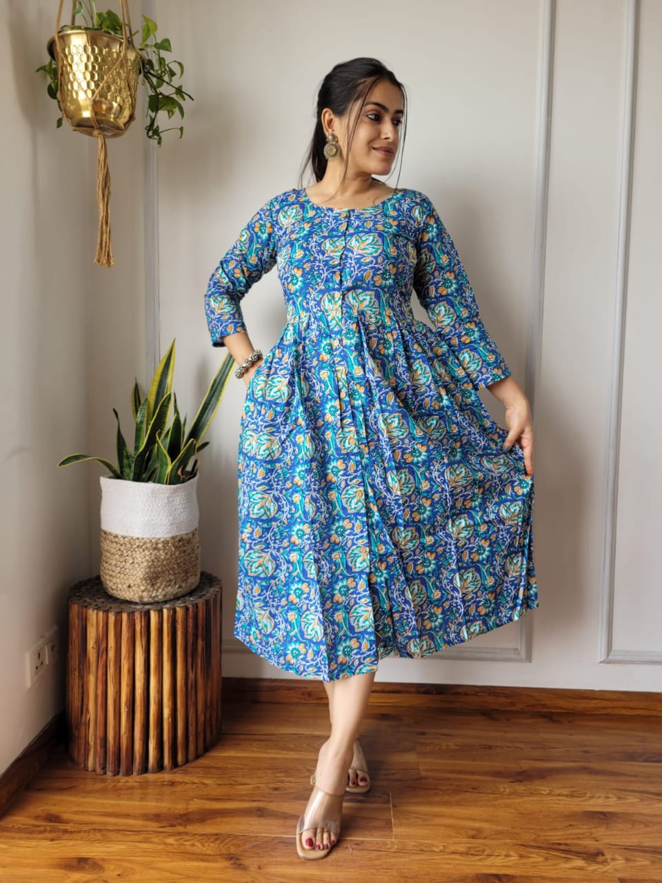 🍁✨ New Exclusive Launch – Bagru Hand-Printed One-Piece Dress ✨🍁