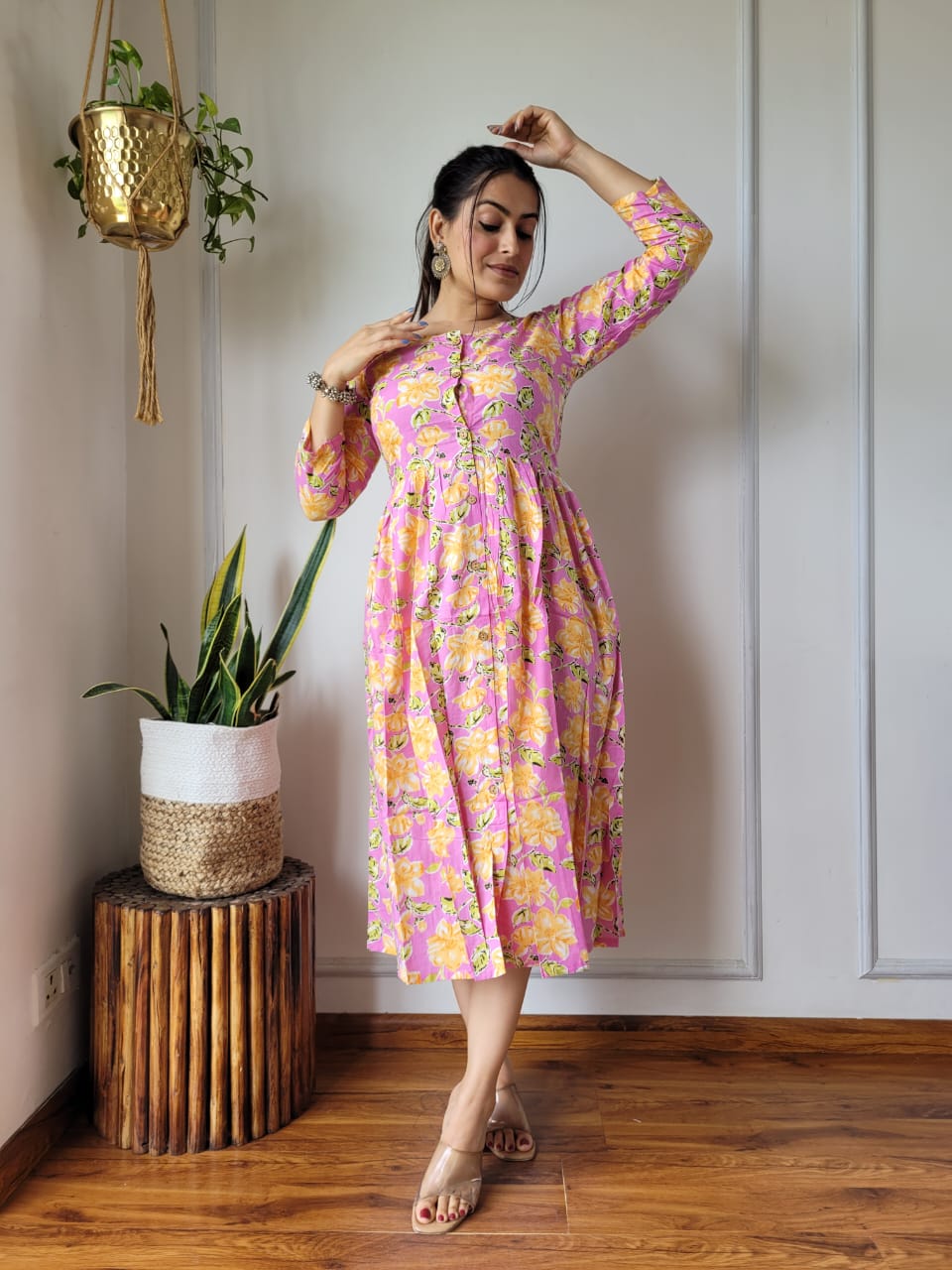 🍁✨ New Exclusive Launch – Bagru Hand-Printed One-Piece Dress ✨🍁