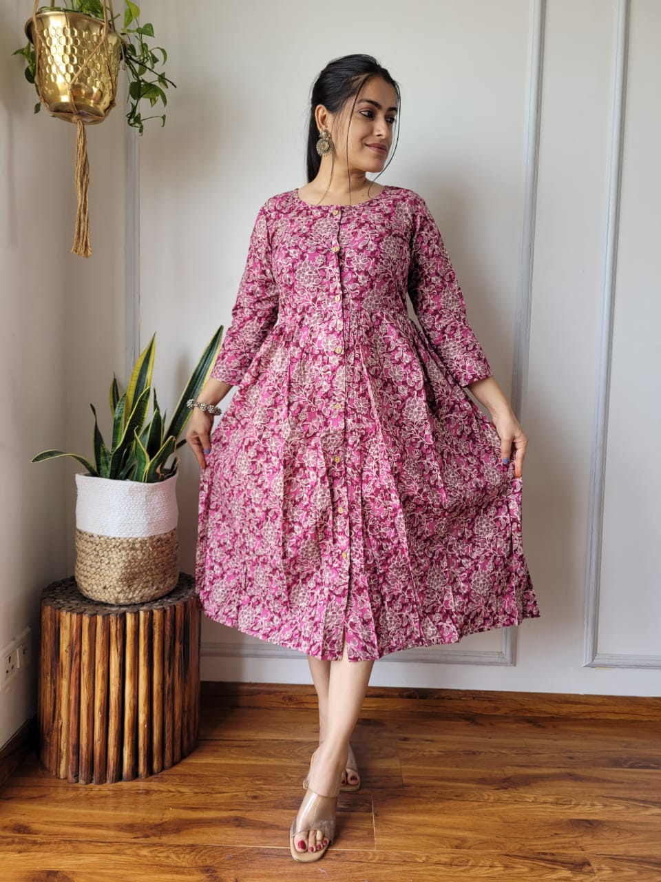 🍁✨ New Exclusive Launch – Bagru Hand-Printed One-Piece Dress ✨🍁