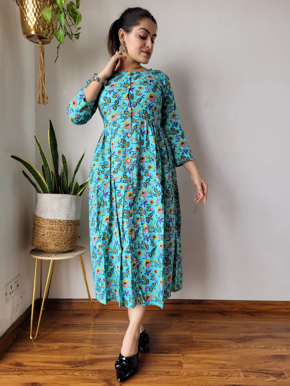 🍁✨ New Exclusive Launch – Bagru Hand-Printed One-Piece Dress ✨🍁