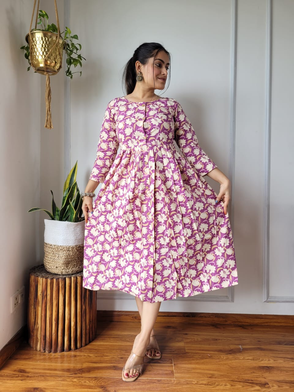 🍁✨ New Exclusive Launch – Bagru Hand-Printed One-Piece Dress ✨🍁