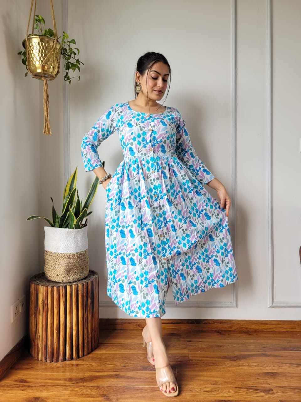 🍁✨ New Exclusive Launch – Bagru Hand-Printed One-Piece Dress ✨🍁
