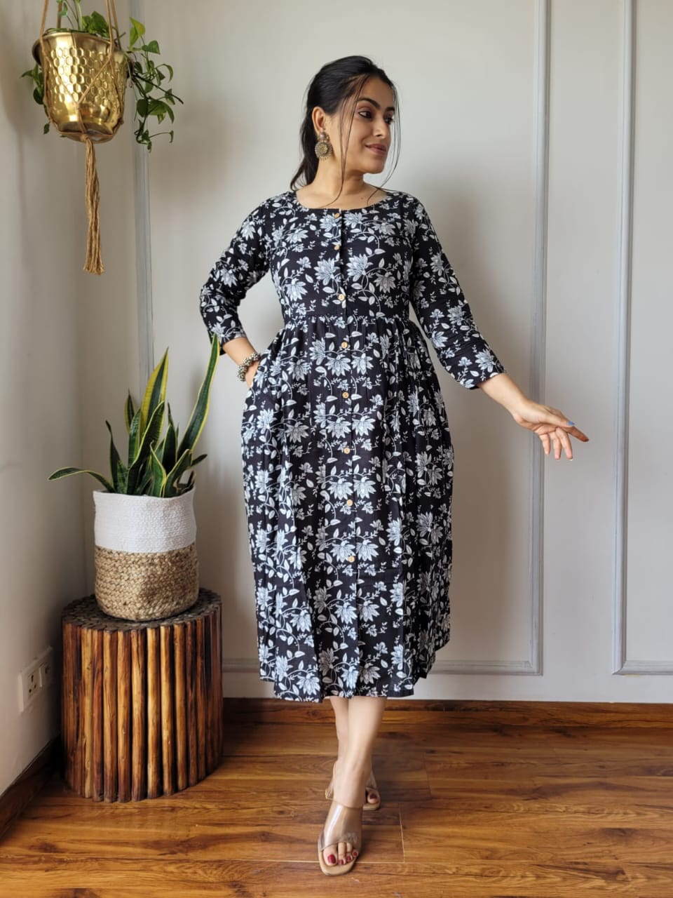 🍁✨ New Exclusive Launch – Bagru Hand-Printed One-Piece Dress ✨🍁