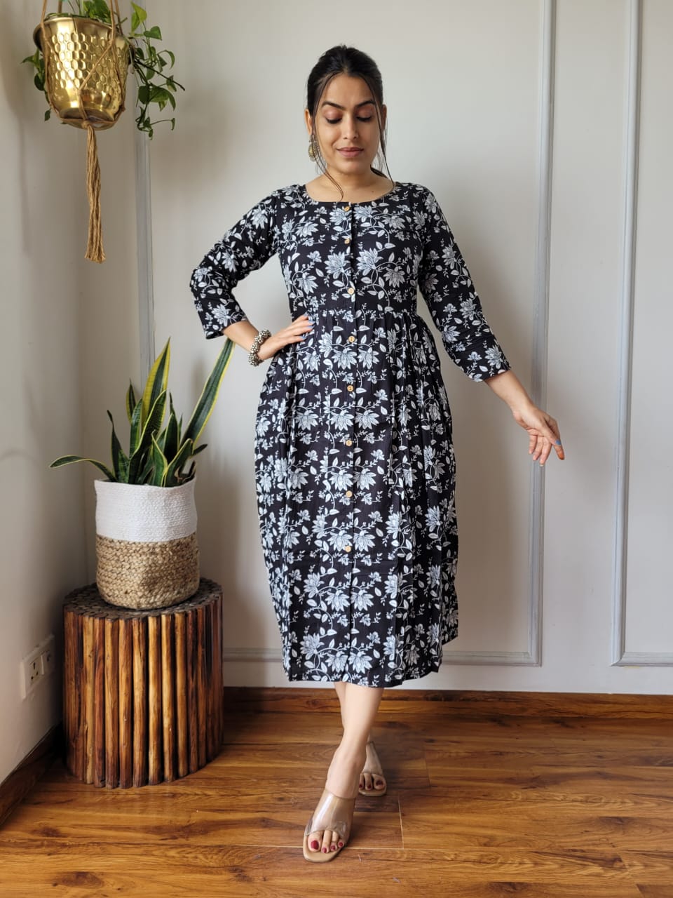 🍁✨ New Exclusive Launch – Bagru Hand-Printed One-Piece Dress ✨🍁