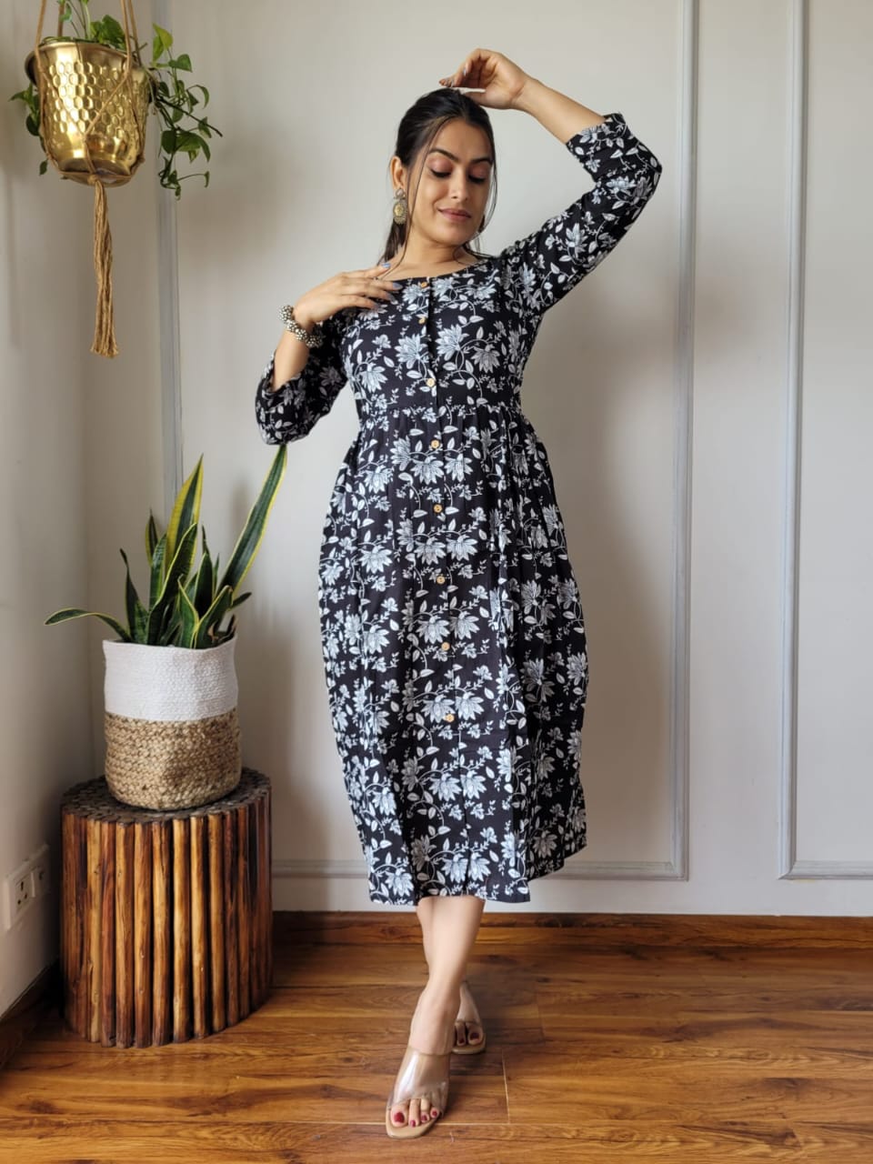 🍁✨ New Exclusive Launch – Bagru Hand-Printed One-Piece Dress ✨🍁