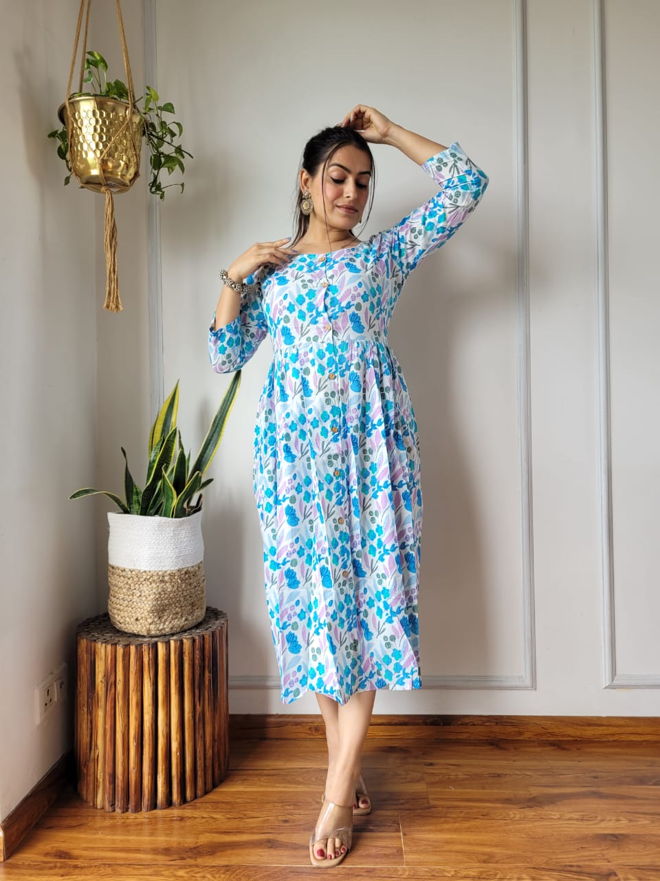 🍁✨ New Exclusive Launch – Bagru Hand-Printed One-Piece Dress ✨🍁