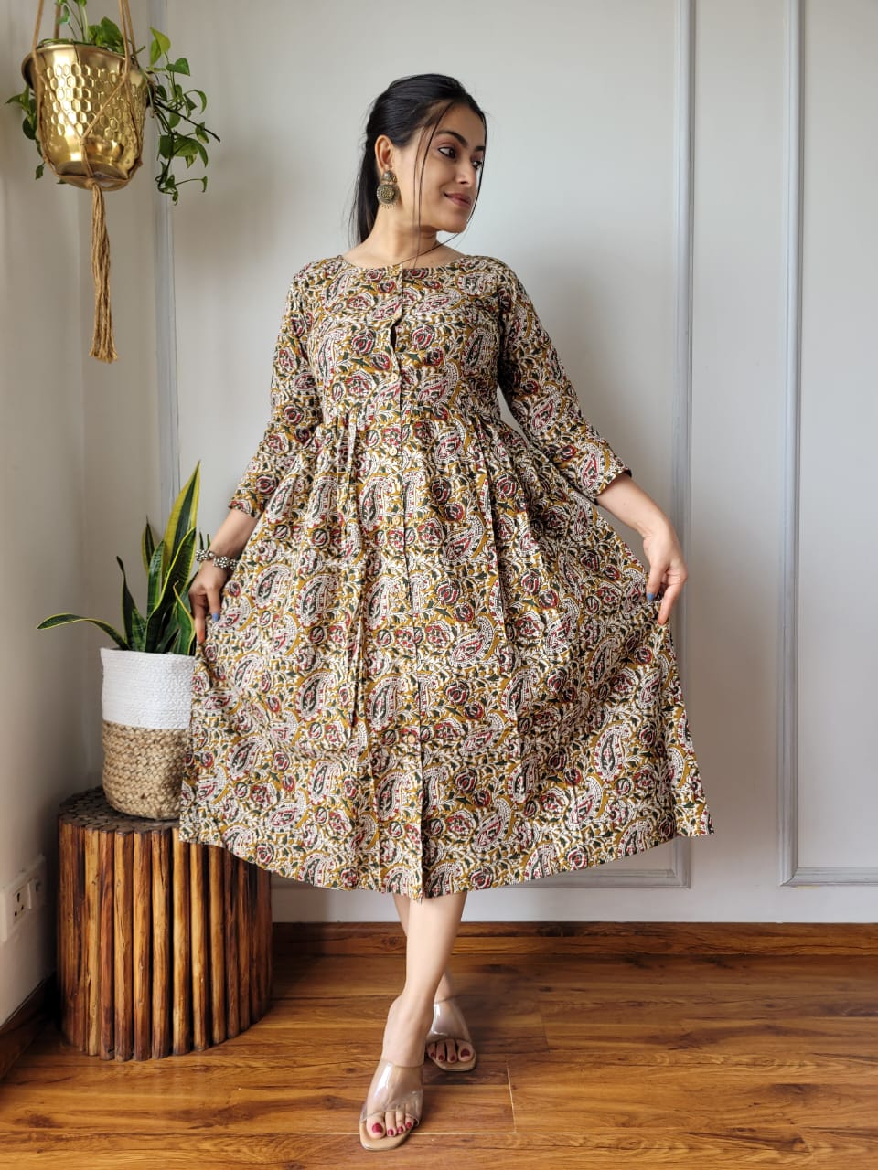 🍁✨ New Exclusive Launch – Bagru Hand-Printed One-Piece Dress ✨🍁