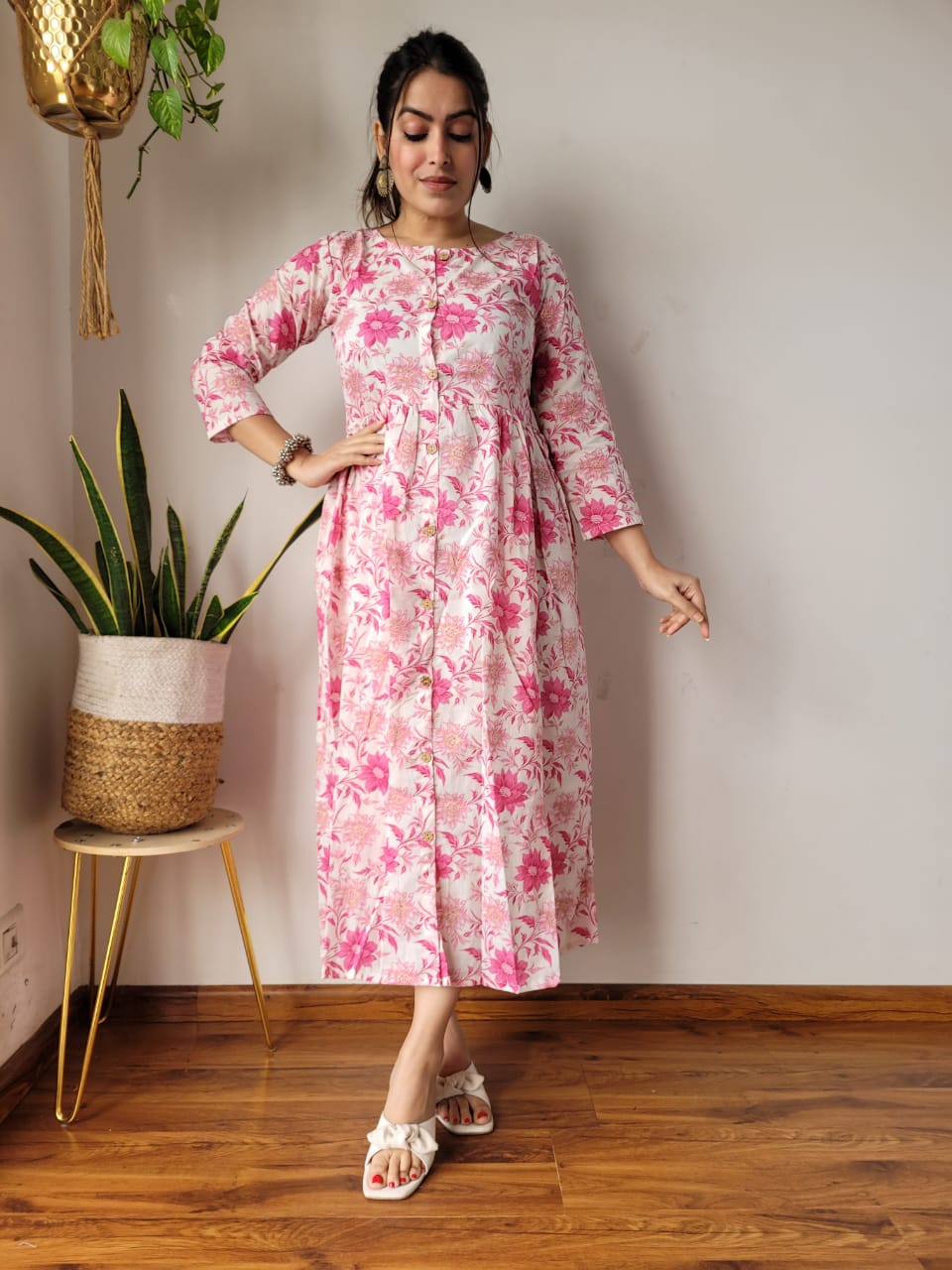 🍁✨ New Exclusive Launch – Bagru Hand-Printed One-Piece Dress ✨🍁