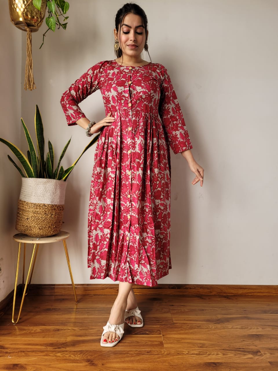 🍁✨ New Exclusive Launch – Bagru Hand-Printed One-Piece Dress ✨🍁