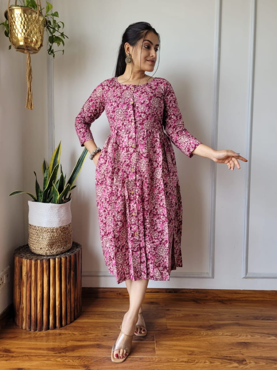 🍁✨ New Exclusive Launch – Bagru Hand-Printed One-Piece Dress ✨🍁