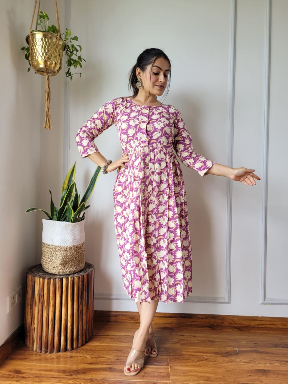 🍁✨ New Exclusive Launch – Bagru Hand-Printed One-Piece Dress ✨🍁