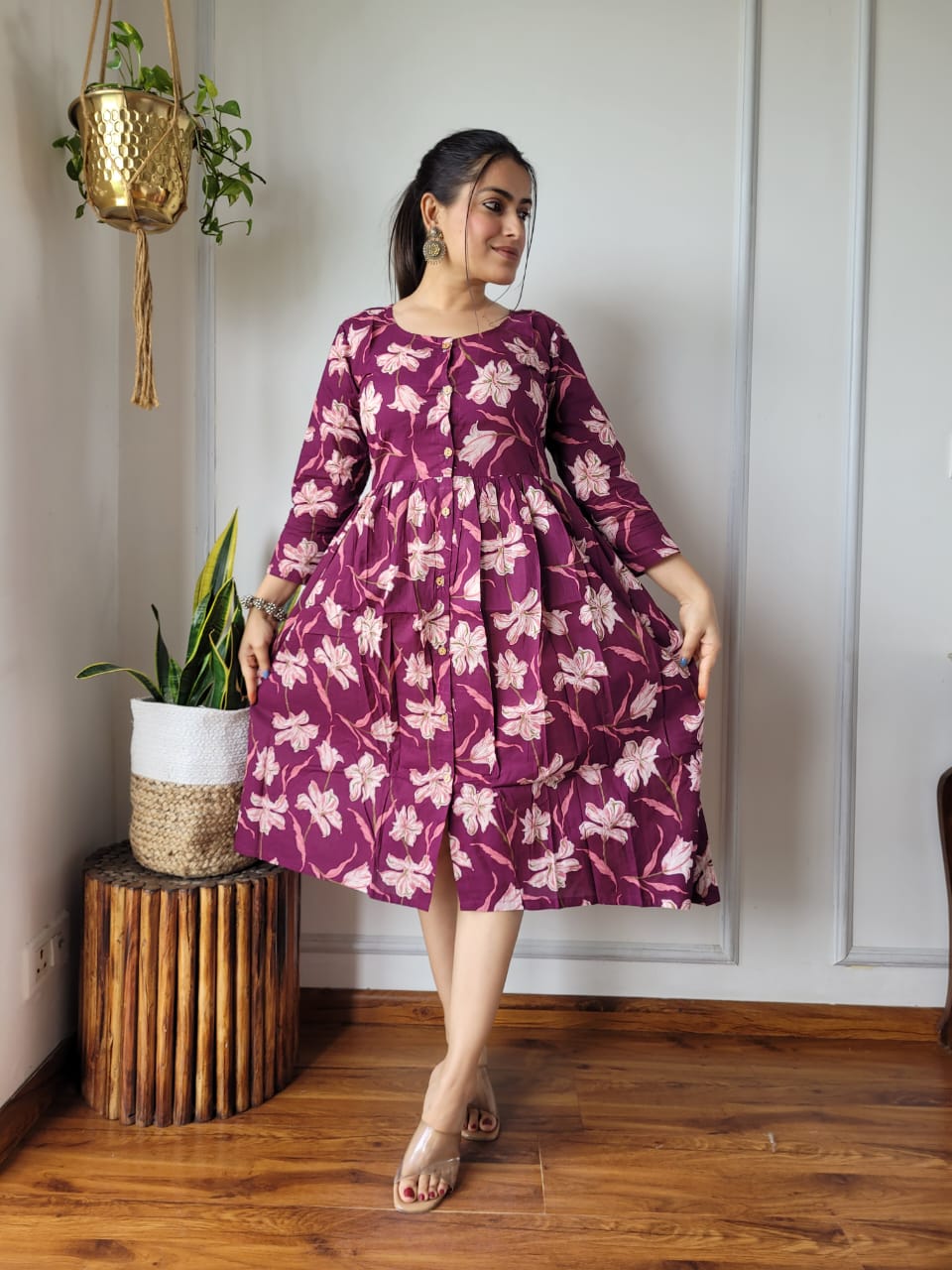 🍁✨ New Exclusive Launch – Bagru Hand-Printed One-Piece Dress ✨🍁