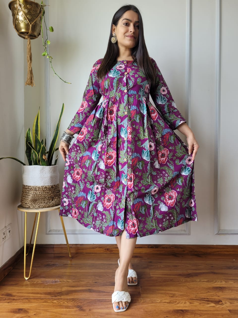 🍁✨ New Exclusive Launch – Bagru Hand-Printed One-Piece Dress ✨🍁