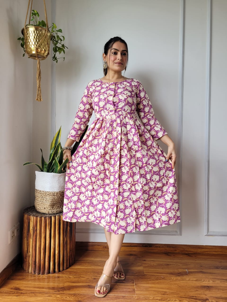 🍁✨ New Exclusive Launch – Bagru Hand-Printed One-Piece Dress ✨🍁