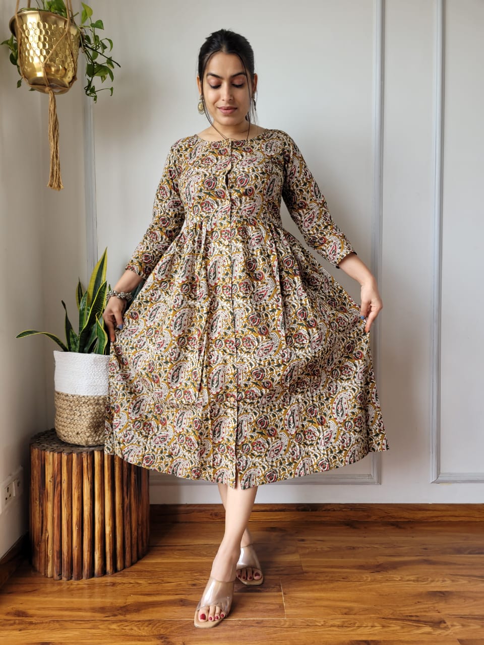 🍁✨ New Exclusive Launch – Bagru Hand-Printed One-Piece Dress ✨🍁