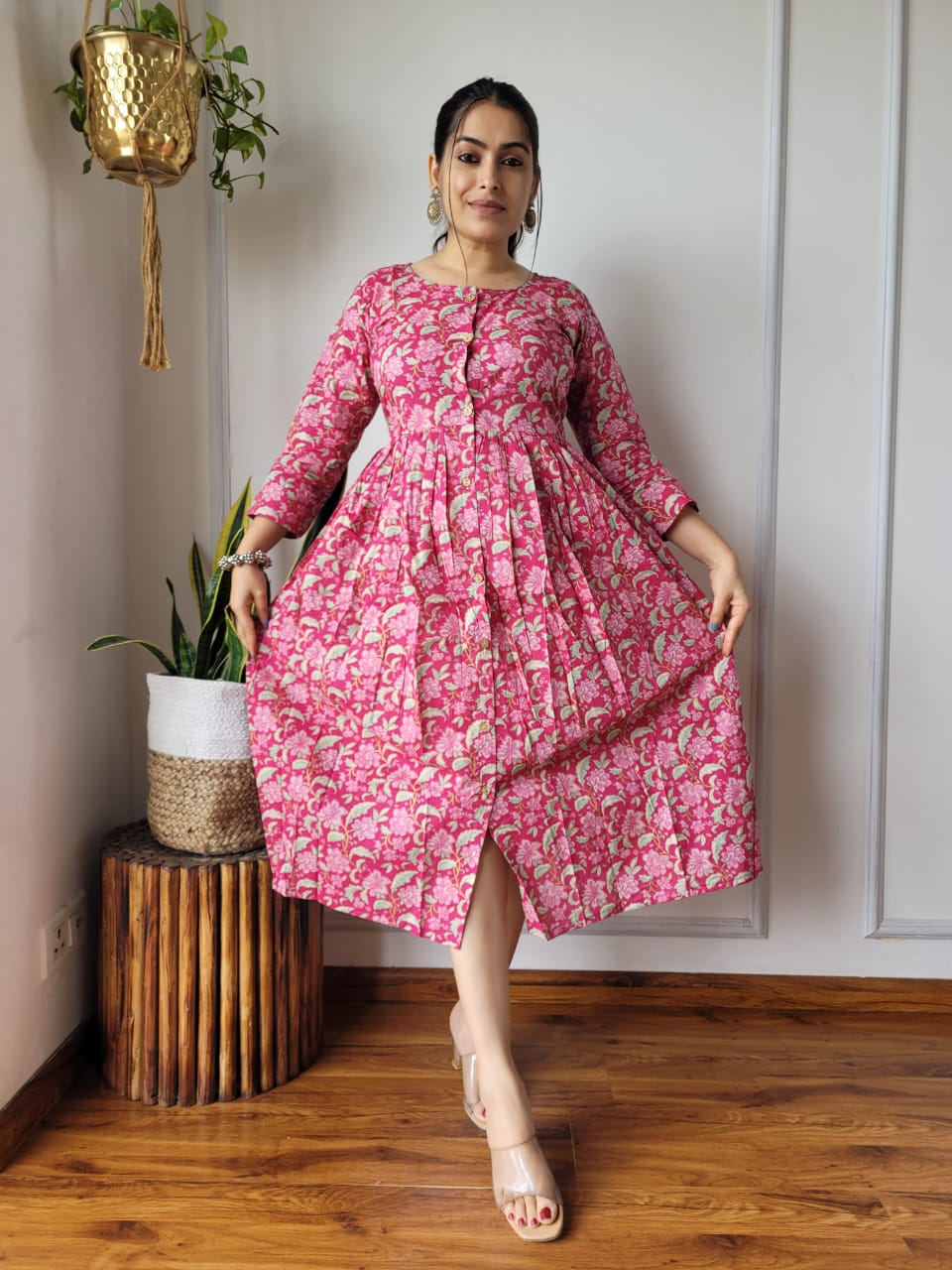 🍁✨ New Exclusive Launch – Bagru Hand-Printed One-Piece Dress ✨🍁