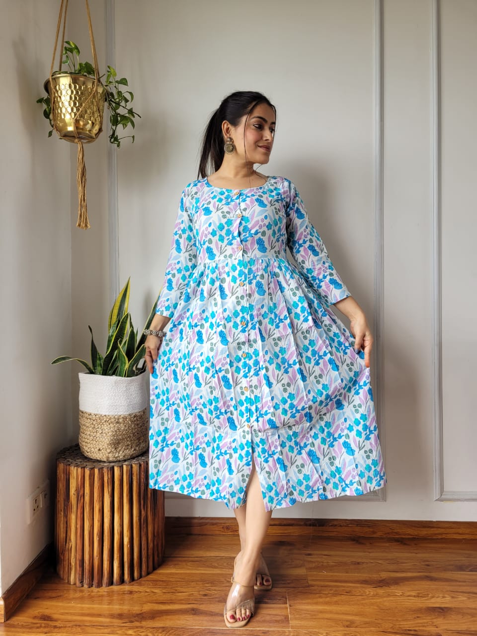 🍁✨ New Exclusive Launch – Bagru Hand-Printed One-Piece Dress ✨🍁