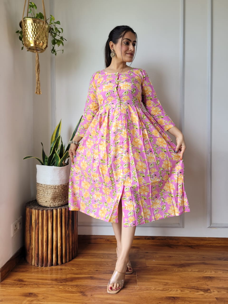 🍁✨ New Exclusive Launch – Bagru Hand-Printed One-Piece Dress ✨🍁