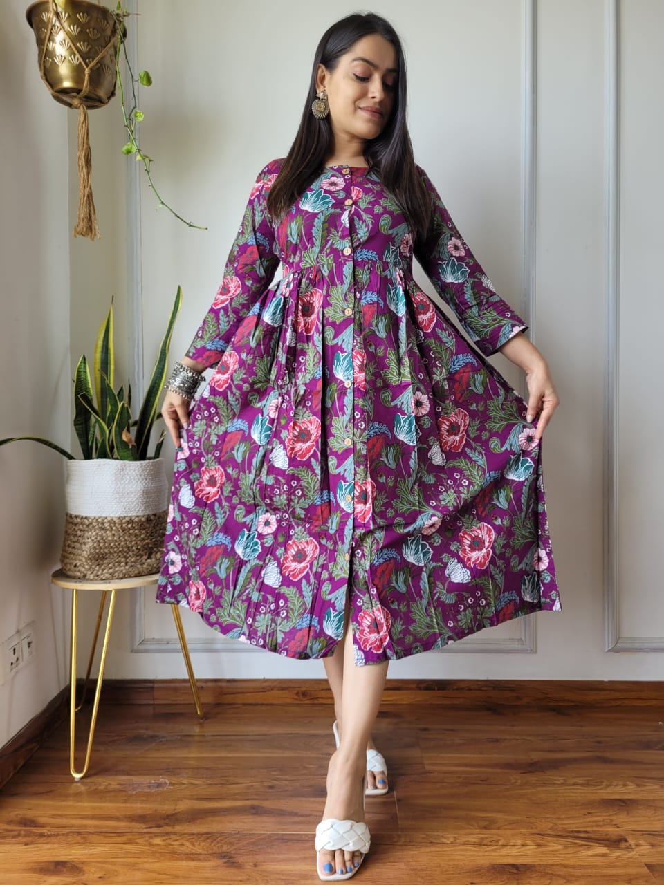 🍁✨ New Exclusive Launch – Bagru Hand-Printed One-Piece Dress ✨🍁