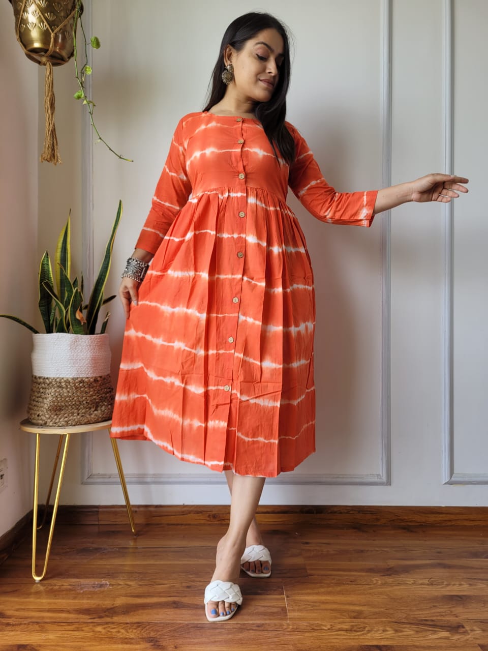 🍁✨ New Exclusive Launch – Bagru Hand-Printed One-Piece Dress ✨🍁
