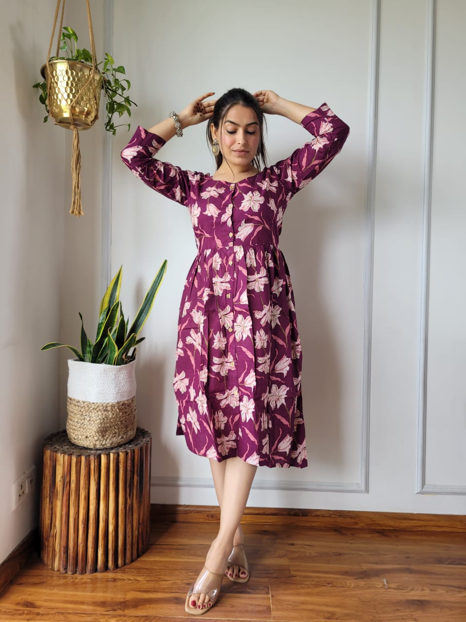 🍁✨ New Exclusive Launch – Bagru Hand-Printed One-Piece Dress ✨🍁