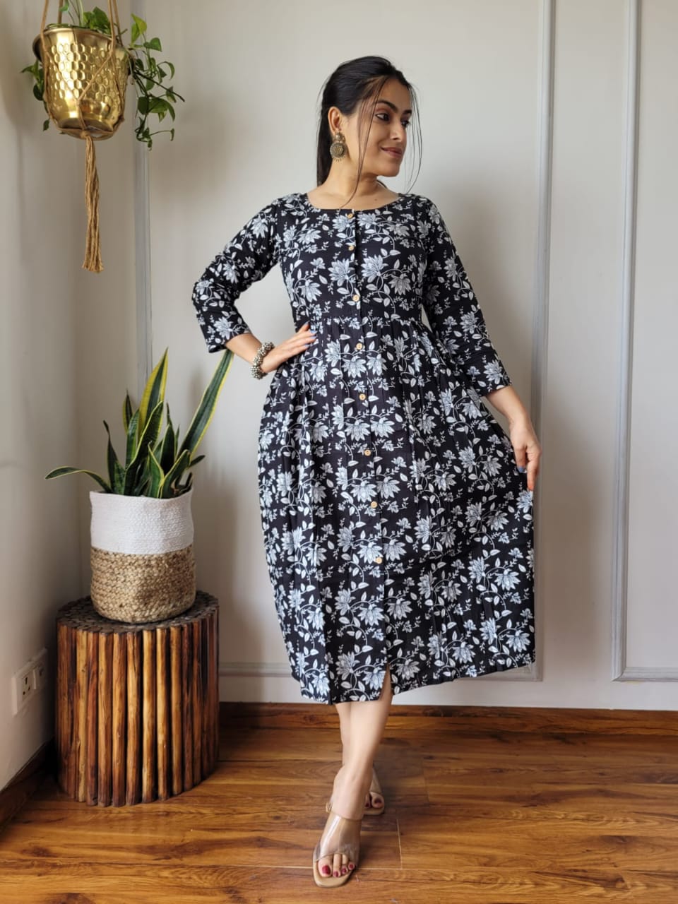 🍁✨ New Exclusive Launch – Bagru Hand-Printed One-Piece Dress ✨🍁