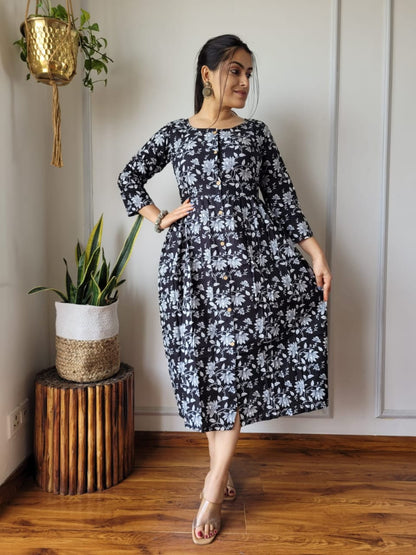 🍁✨ New Exclusive Launch – Bagru Hand-Printed One-Piece Dress ✨🍁