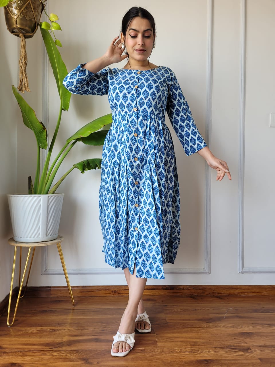 🍁✨ New Exclusive Launch – Bagru Hand-Printed One-Piece Dress ✨🍁
