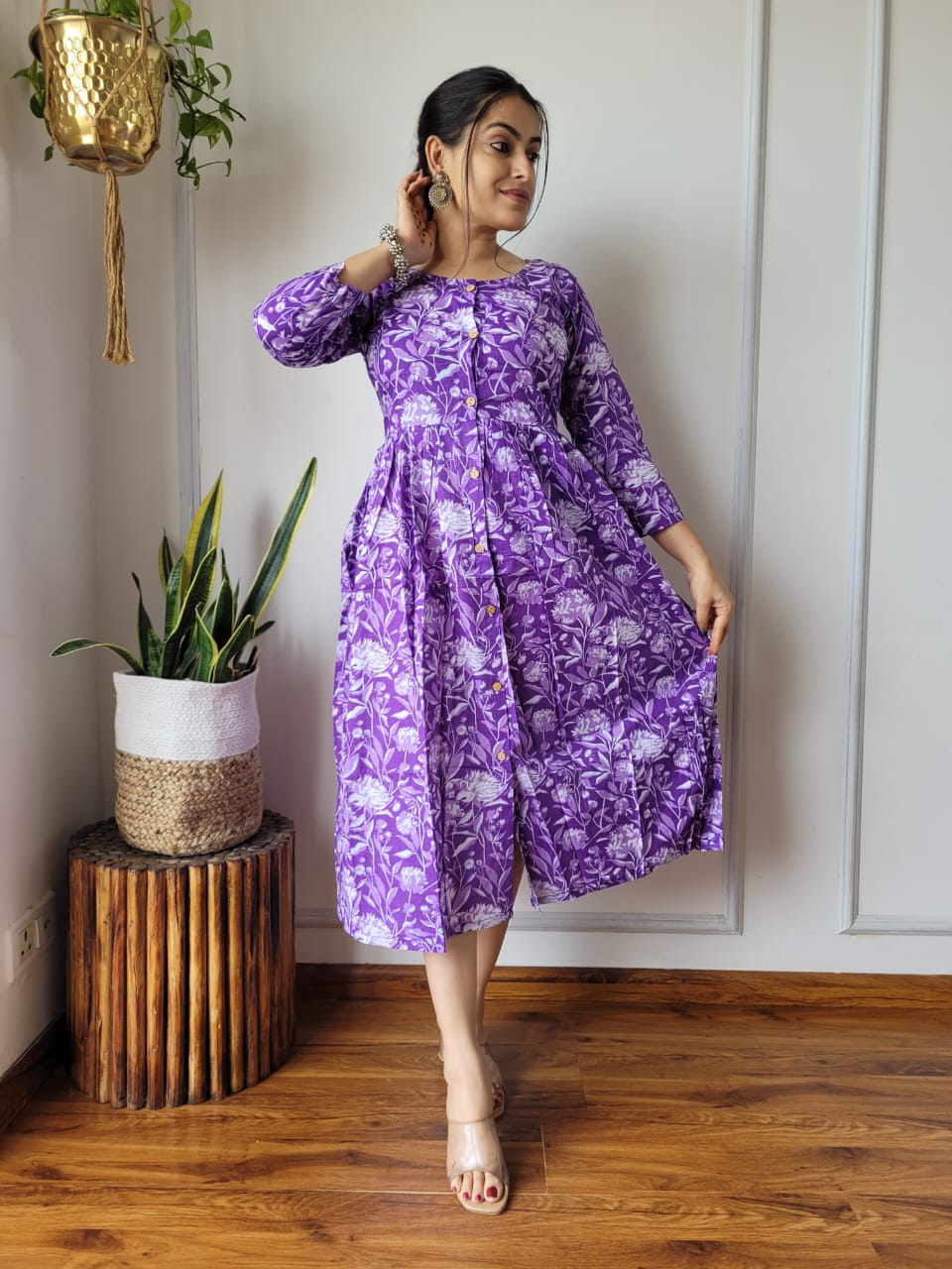 🍁✨ New Exclusive Launch – Bagru Hand-Printed One-Piece Dress ✨🍁