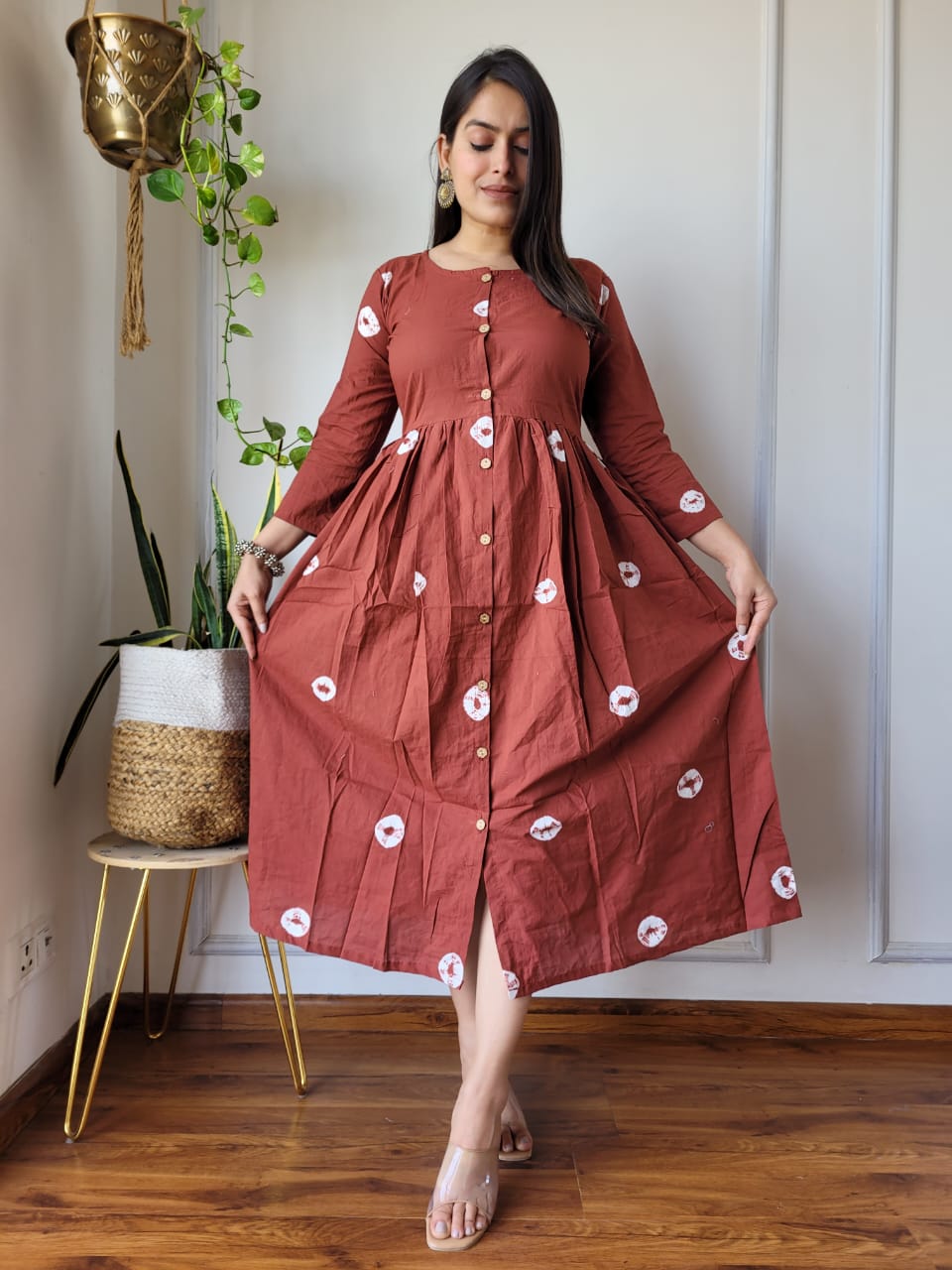 🍁✨ New Exclusive Launch – Bagru Hand-Printed One-Piece Dress ✨🍁