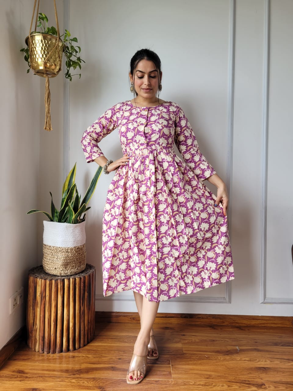 🍁✨ New Exclusive Launch – Bagru Hand-Printed One-Piece Dress ✨🍁