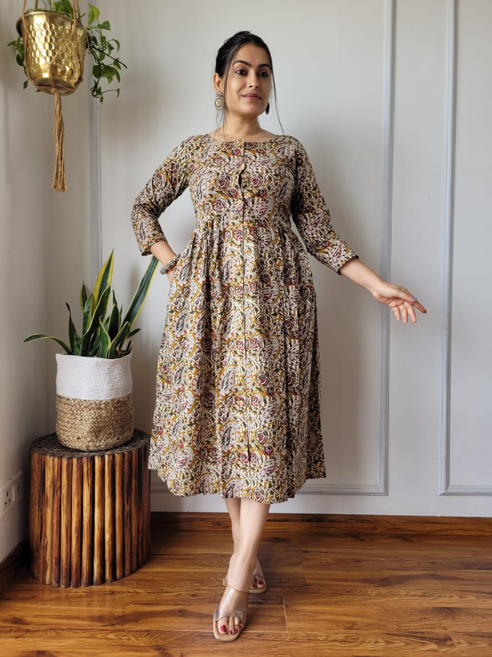 🍁✨ New Exclusive Launch – Bagru Hand-Printed One-Piece Dress ✨🍁