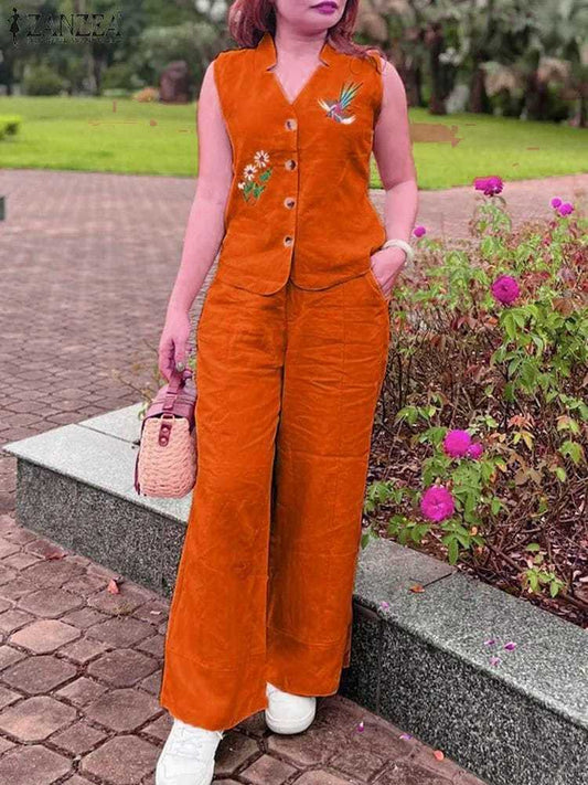 Premium Cotton Slub Coord-Set with Aari Work – Trending & Chic