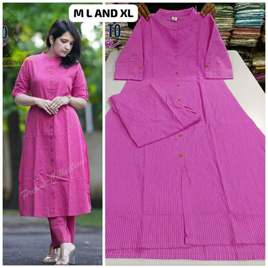 Elegant Office Kurti Pant Set – Embroidered & Pintex Detailing
